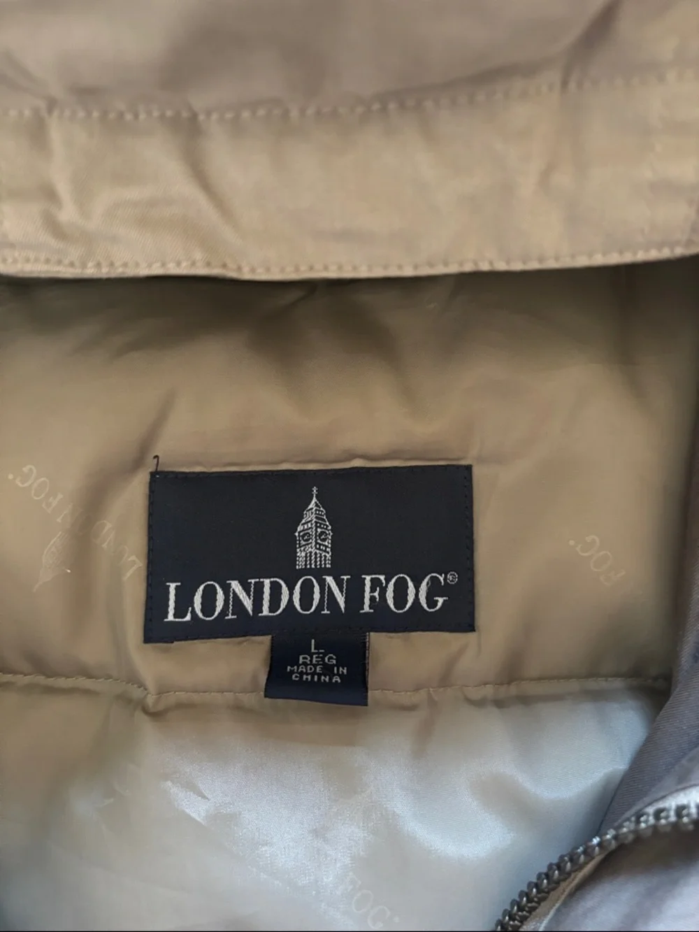London Fog Men's Hooded Parka Down Filled Puffer Coat in Tan